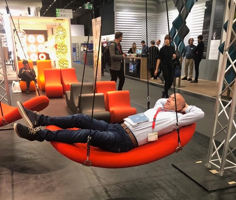 Eoin McCarthy from Huntoffice Interiors at Orgatec 2018